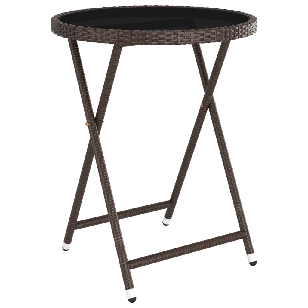 vidaXL Σετ Επίπλων Bistro Κήπου 5 τεμ. Καφέ Συνθ. Ρατάν/Ψημένο Γυαλί