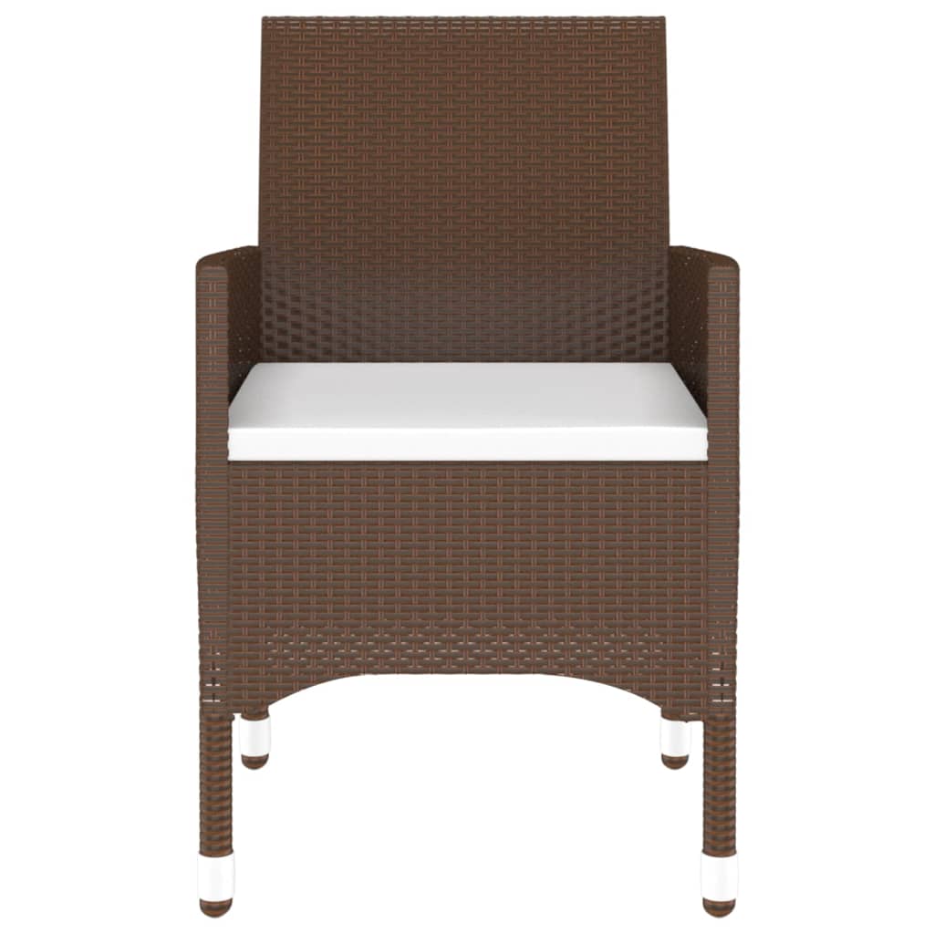 vidaXL Σετ Τραπεζαρίας Κήπου 3 Τεμαχίων Καφέ από Συνθετικό Ρατάν