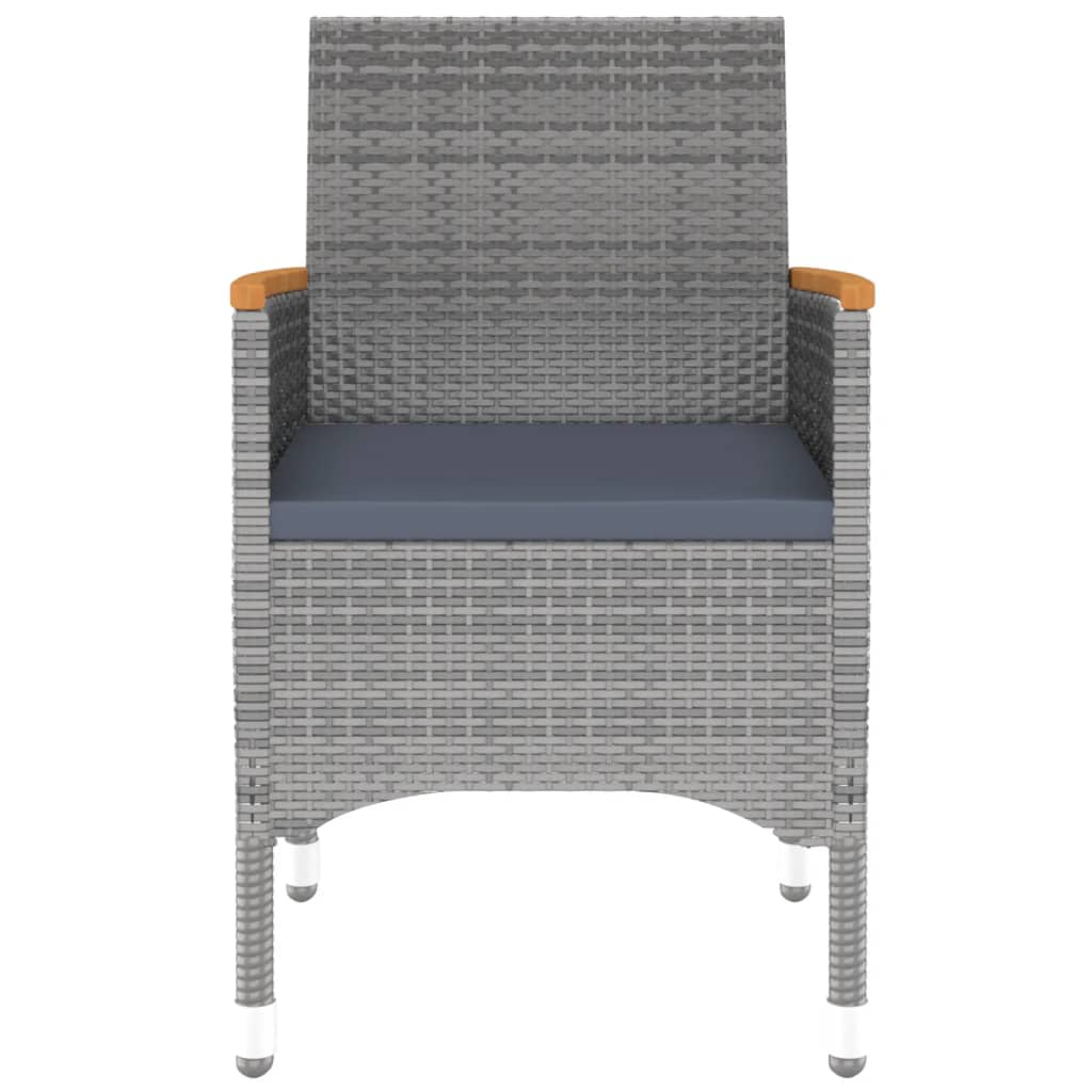 vidaXL Σετ Τραπεζαρίας Κήπου 3 Τεμαχίων Γκρι από Συνθετικό Ρατάν