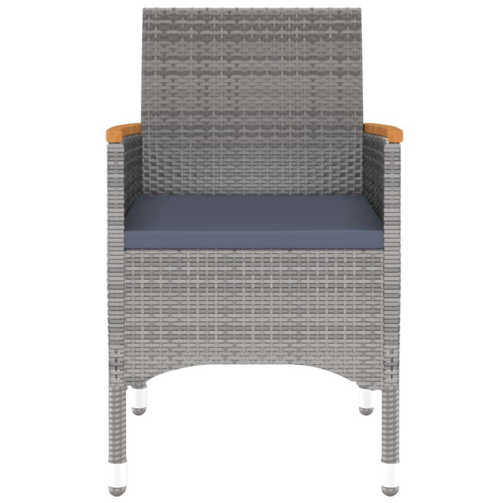 vidaXL Σετ Τραπεζαρίας Κήπου 3 Τεμαχίων Γκρι από Συνθετικό Ρατάν