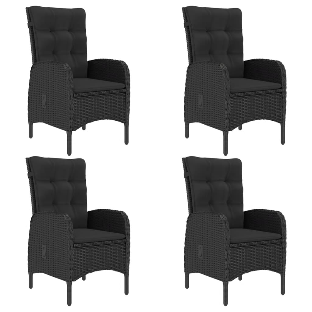 vidaXL Σετ Τραπεζαρίας Κήπου 5 τεμ. Μαύρο Συνθετικό Ρατάν/Ξύλο Ακακίας