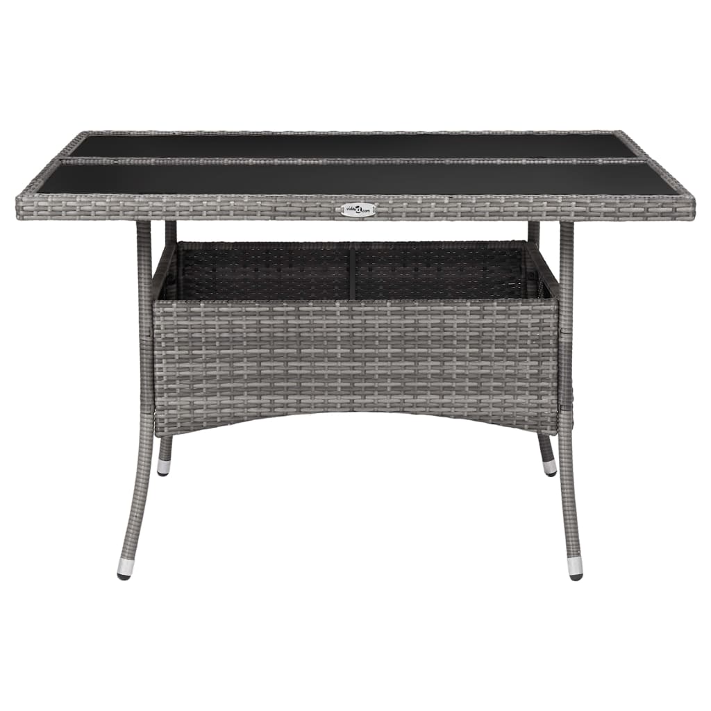 vidaXL Σετ Τραπεζαρίας Κήπου 9 Τεμαχίων Γκρι Συνθετικό Ρατάν / Γυαλί