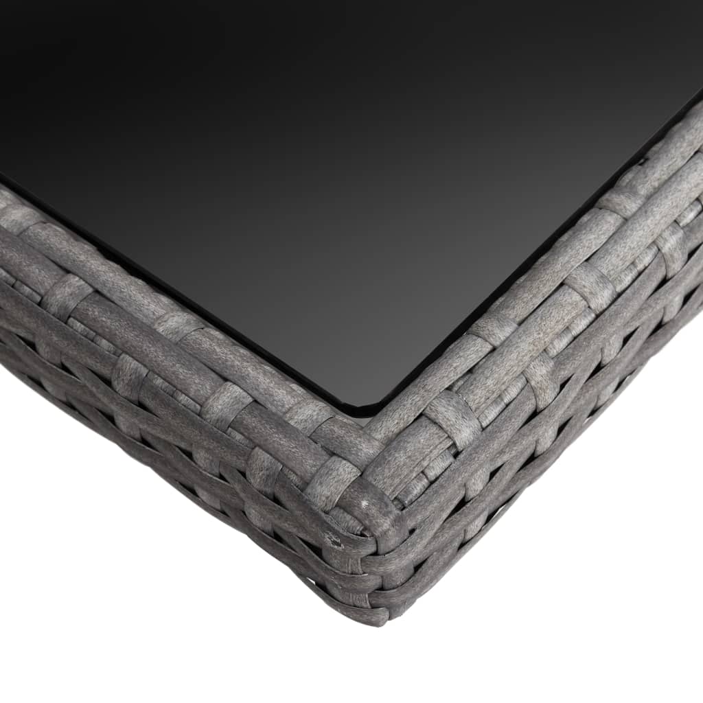 vidaXL Σετ Τραπεζαρίας Κήπου 9 Τεμαχίων Γκρι Συνθετικό Ρατάν / Γυαλί