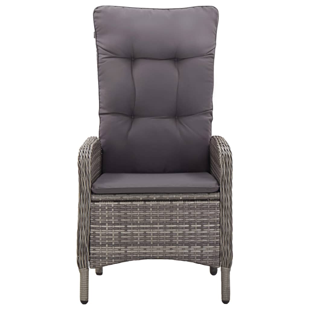 vidaXL Σετ Επίπλων Bistro Κήπου 3 τεμ. Γκρι από Συνθετικό Ρατάν