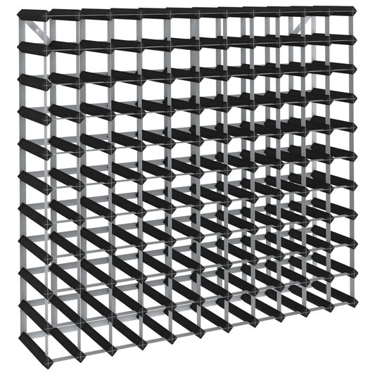 vidaXL Ραφιέρα/Σταντ Κρασιών για 120 Φιάλες Μαύρη Μασίφ Ξύλο Πεύκου