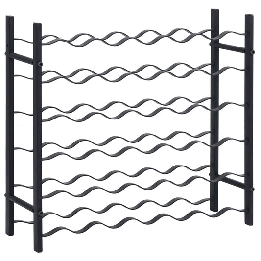 vidaXL Κάβα / Ραφιέρα Κρασιών για 36 Μπουκάλια Μαύρη Σιδερένια