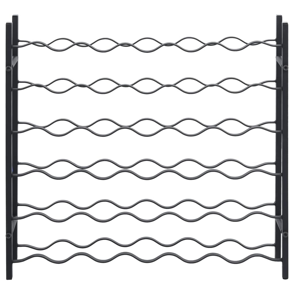 vidaXL Κάβα / Ραφιέρα Κρασιών για 36 Μπουκάλια Μαύρη Σιδερένια