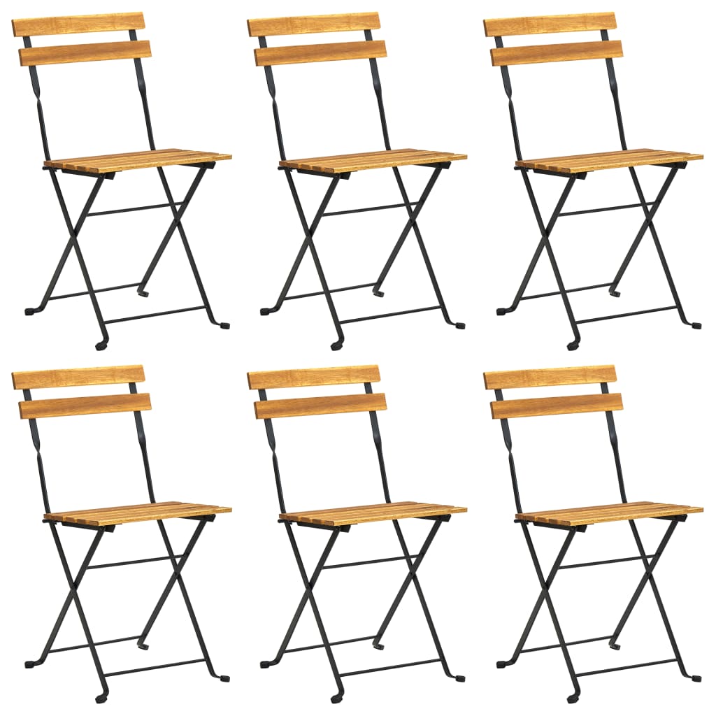 vidaXL Σετ Τραπεζαρίας Εξ. Χώρου Πτυσσόμενο 7 τεμ. Μασίφ Ξύλο Ακακίας