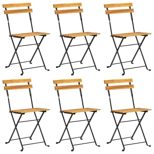 vidaXL Σετ Τραπεζαρίας Εξ. Χώρου Πτυσσόμενο 7 τεμ. Μασίφ Ξύλο Ακακίας