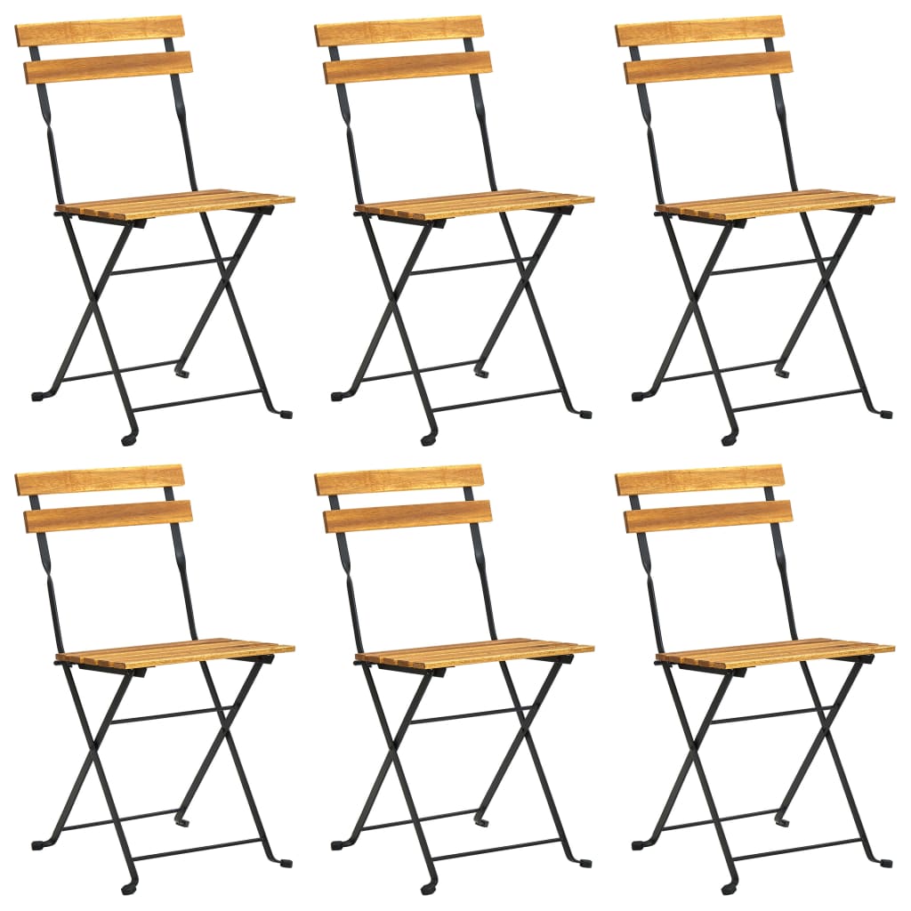 vidaXL Σετ Τραπεζαρίας Εξ. Χώρου Πτυσσόμενο 7 τεμ. Μασίφ Ξύλο Ακακίας