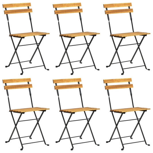 vidaXL Σετ Τραπεζαρίας Εξ. Χώρου Πτυσσόμενο 7 τεμ. Μασίφ Ξύλο Ακακίας