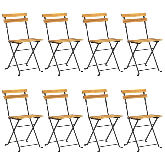 vidaXL Σετ Τραπεζαρίας Εξ. Χώρου Πτυσσόμενο 9 τεμ. Μασίφ Ξύλο Ακακίας