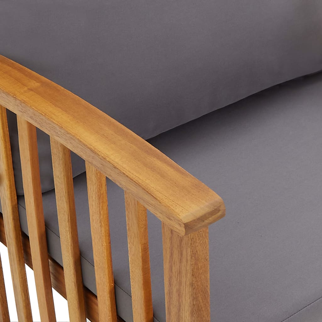 vidaXL Σαλόνι Κήπου 4 Τεμαχίων από Μασίφ Ξύλο Ακακίας με Μαξιλάρια