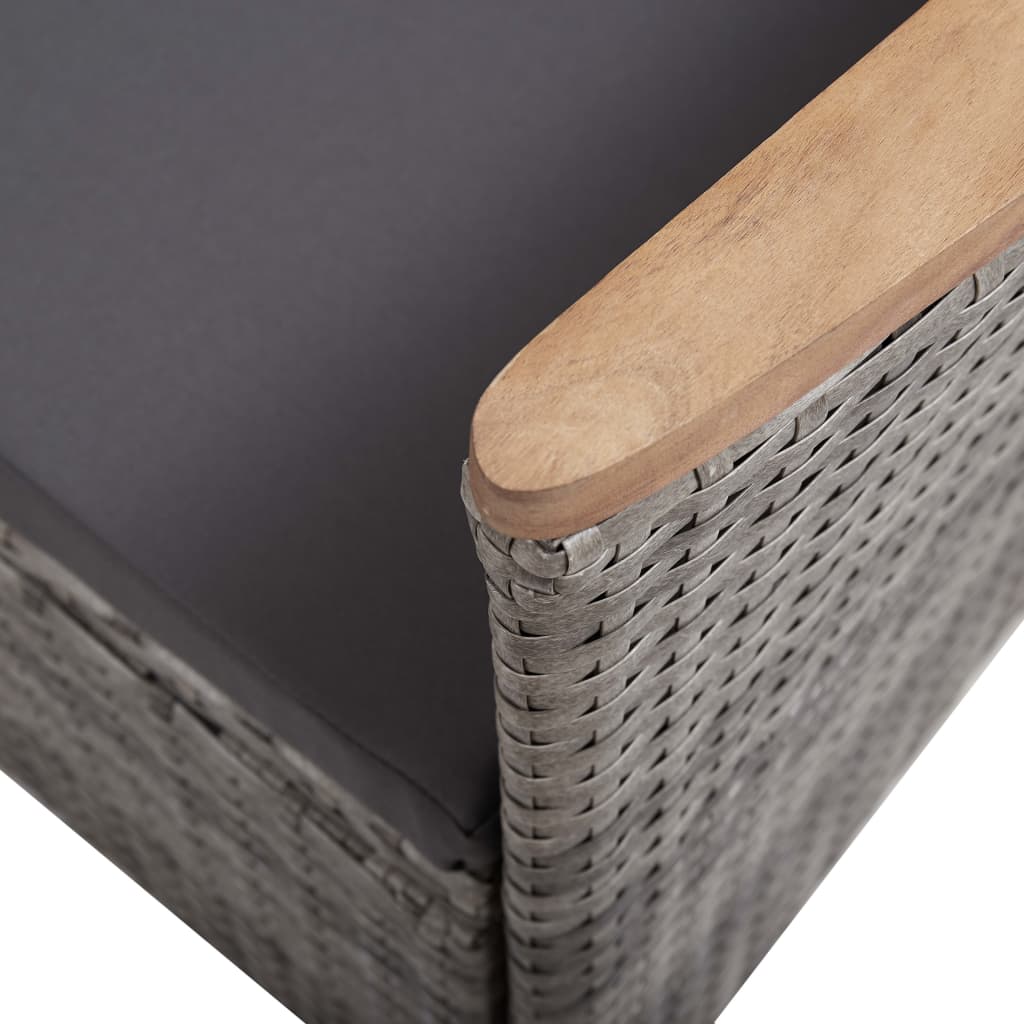 vidaXL Σετ Καναπέ Κήπου 3 τεμ. Γκρι από Συνθετικό Ρατάν με Μαξιλάρια