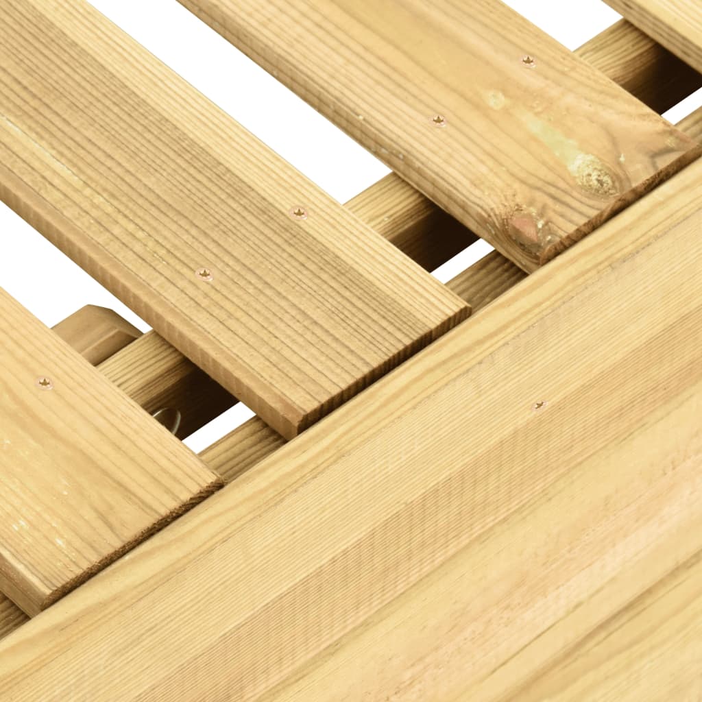 vidaXL Ξαπλώστρα από Πράσινο Εμποτισμένο Ξύλο Πεύκου με Τραπεζάκι