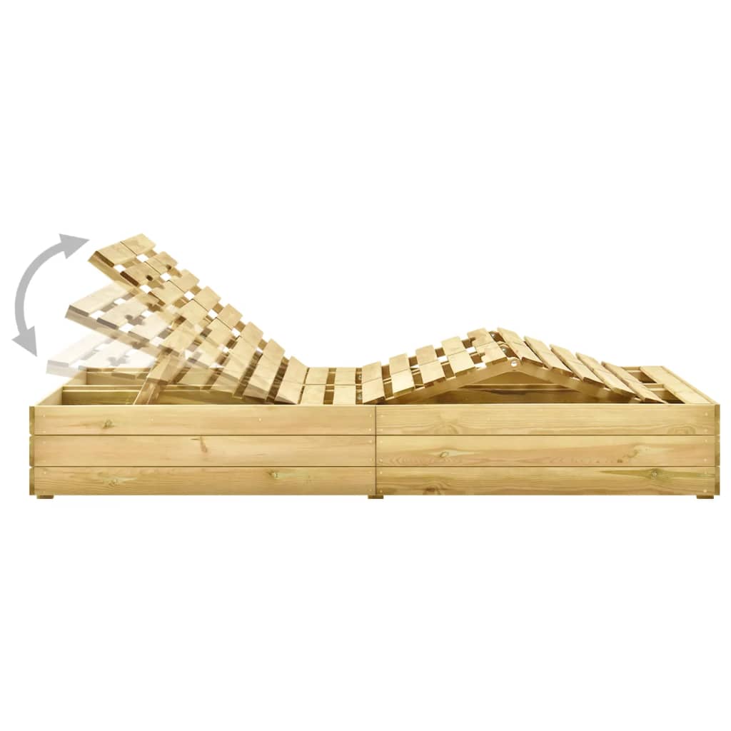 vidaXL Ξαπλώστρα Διπλή από Πράσινο Εμποτισμένο Ξύλο Πεύκου