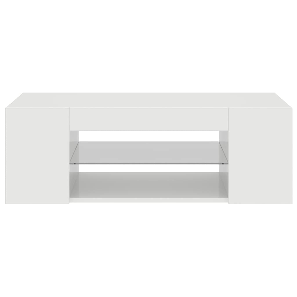 vidaXL Έπιπλο Τηλεόρασης με LED Γυαλιστερό Λευκό 90x39x30 εκ.