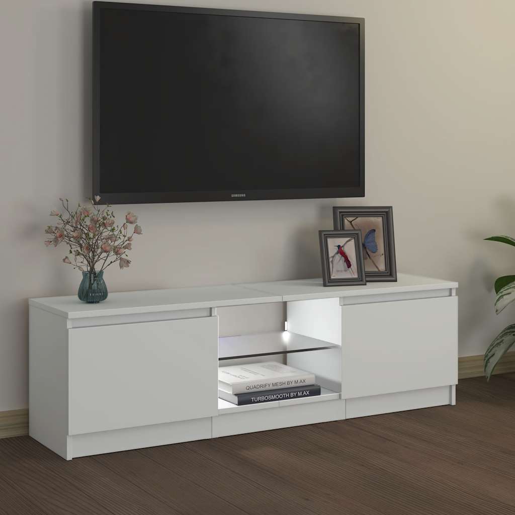 vidaXL Έπιπλο Τηλεόρασης με LED Λευκό 120 x 30 x 36 εκ.