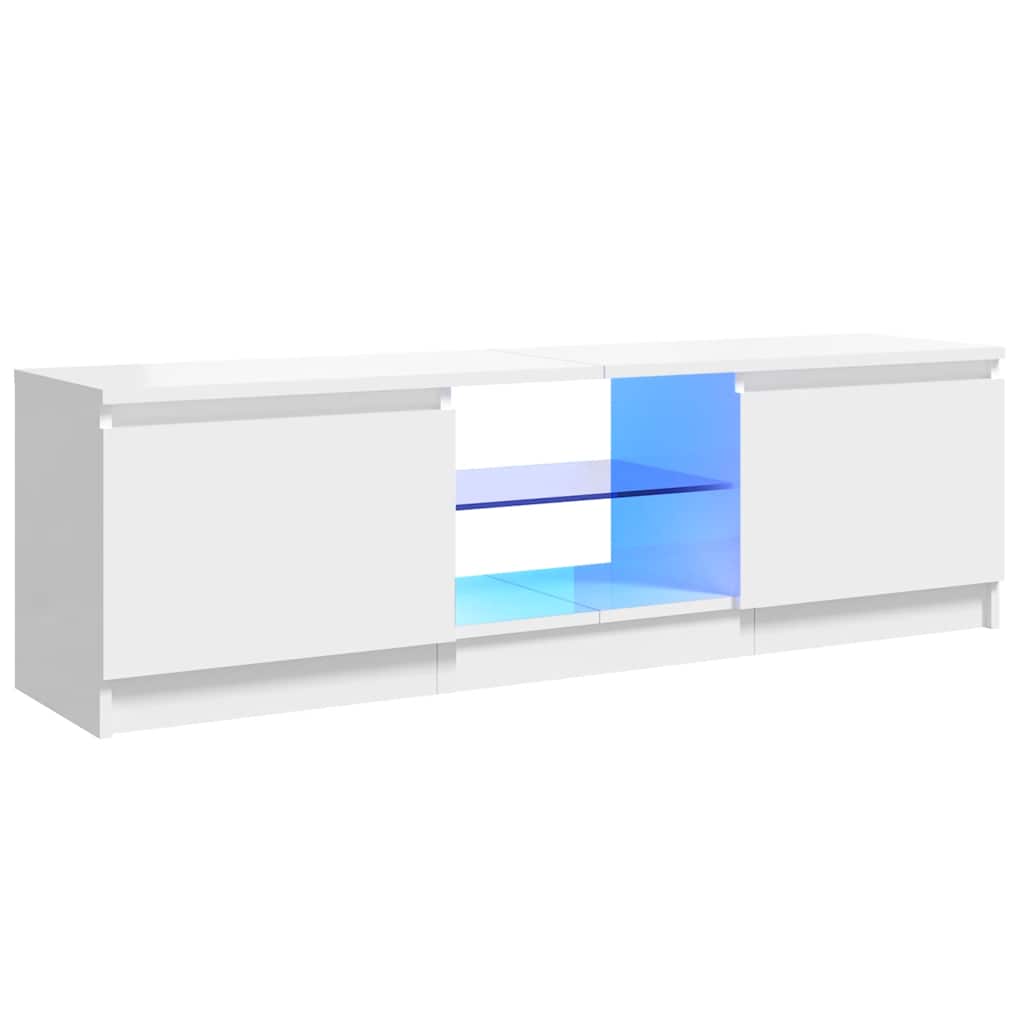vidaXL Έπιπλο Τηλεόρασης με LED Γυαλιστερό Λευκό 120 x 30 x 36 εκ.