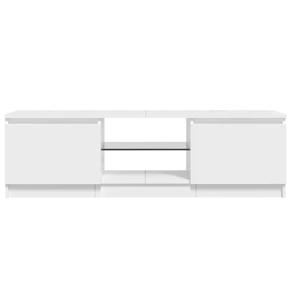 vidaXL Έπιπλο Τηλεόρασης με LED Γυαλιστερό Λευκό 120 x 30 x 36 εκ.
