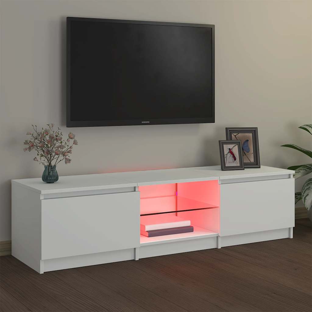 vidaXL Έπιπλο Τηλεόρασης με LED Λευκό 140x40x36 εκ.