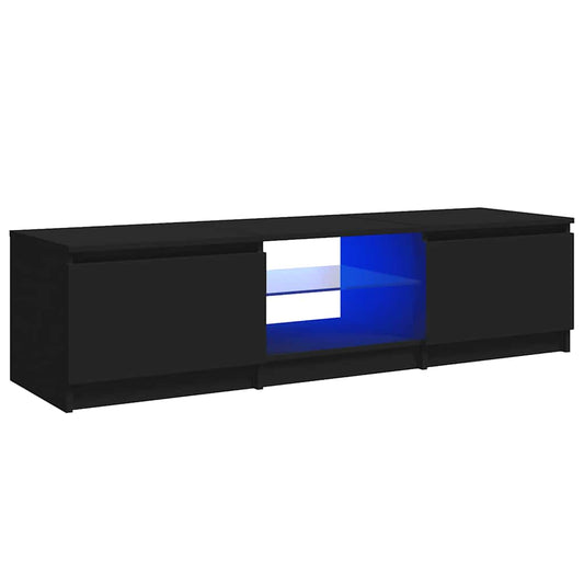 vidaXL Έπιπλο Τηλεόρασης με LED Μαύρο 140x40x36 εκ.