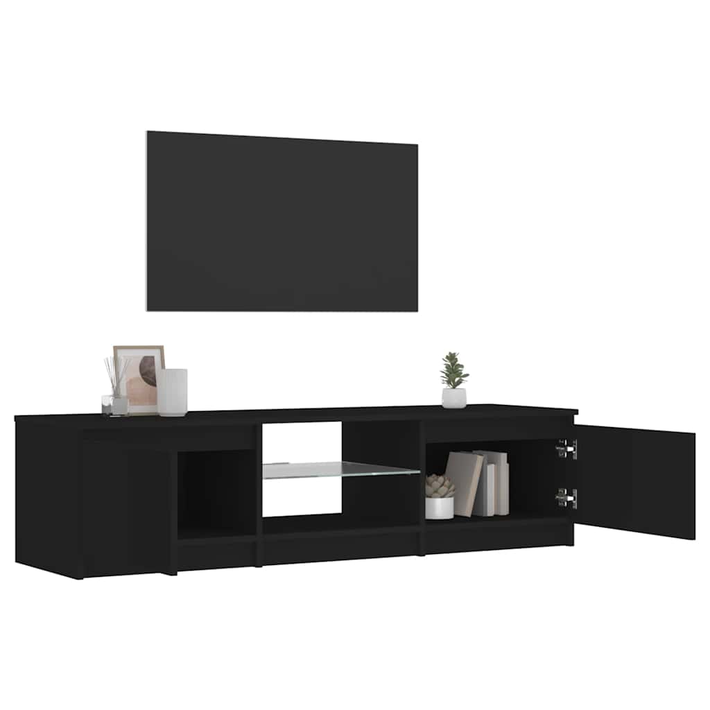 vidaXL Έπιπλο Τηλεόρασης με LED Μαύρο 140x40x36 εκ.