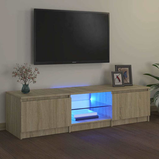 vidaXL Έπιπλο Τηλεόρασης με LED Sonoma Δρυς 140x40x36 εκ.