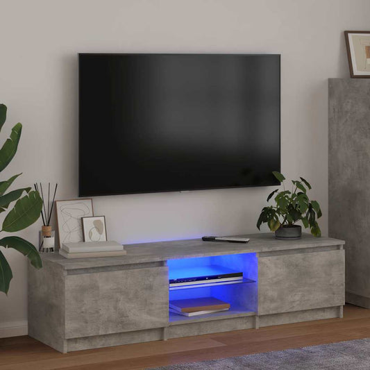 vidaXL Έπιπλο Τηλεόρασης με LED Γκρι Σκυροδέματος 140x40x36 εκ.