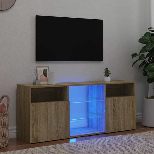 vidaXL Έπιπλο Τηλεόρασης με LED Sonoma Δρυς 120x30x50 εκ.