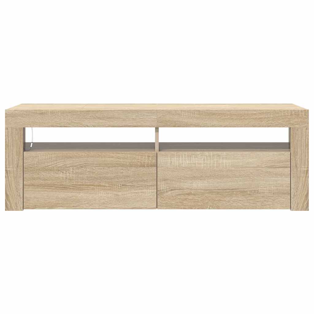 vidaXL Έπιπλο Τηλεόρασης με LED Sonoma Δρυς 120x35x40 εκ.