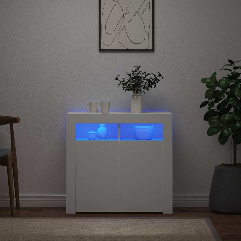 vidaXL Ντουλάπι με LED Λευκό 80 x 35 x 75 εκ.