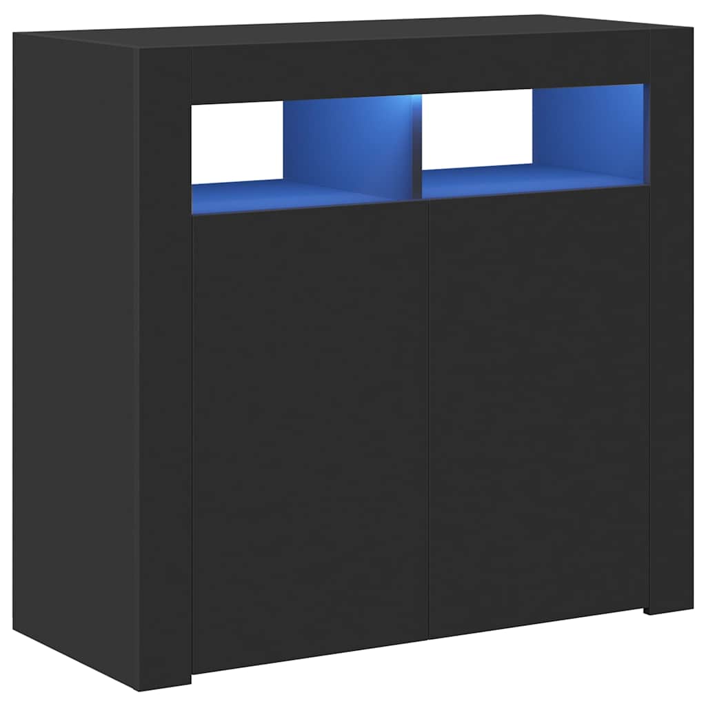 vidaXL Ντουλάπι με LED Μαύρο 80 x 35 x 75 εκ.