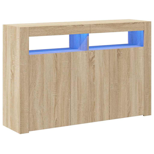 vidaXL Μπουφές με LED Sonoma Δρυς 115,5 x 30 x 75 εκ.