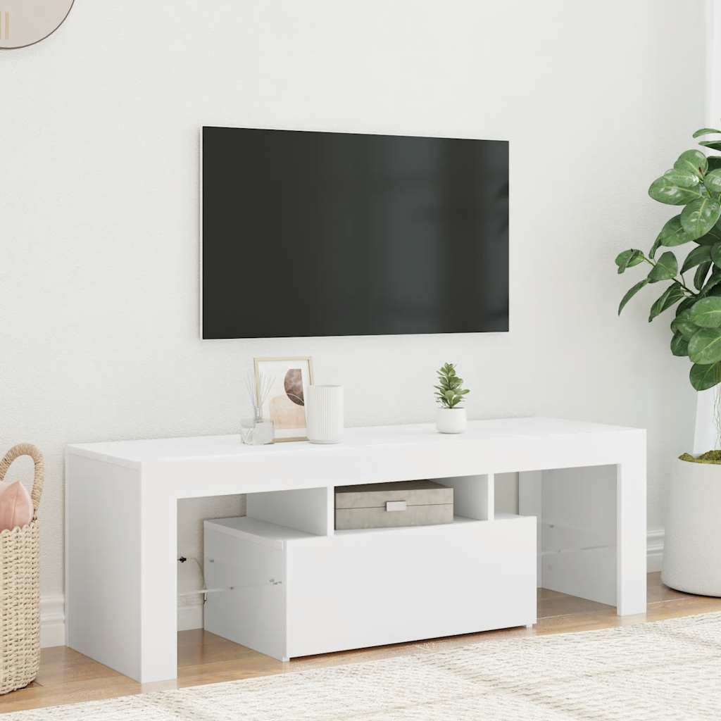 vidaXL Έπιπλο Τηλεόρασης με LED Λευκό 120x30x40 εκ.