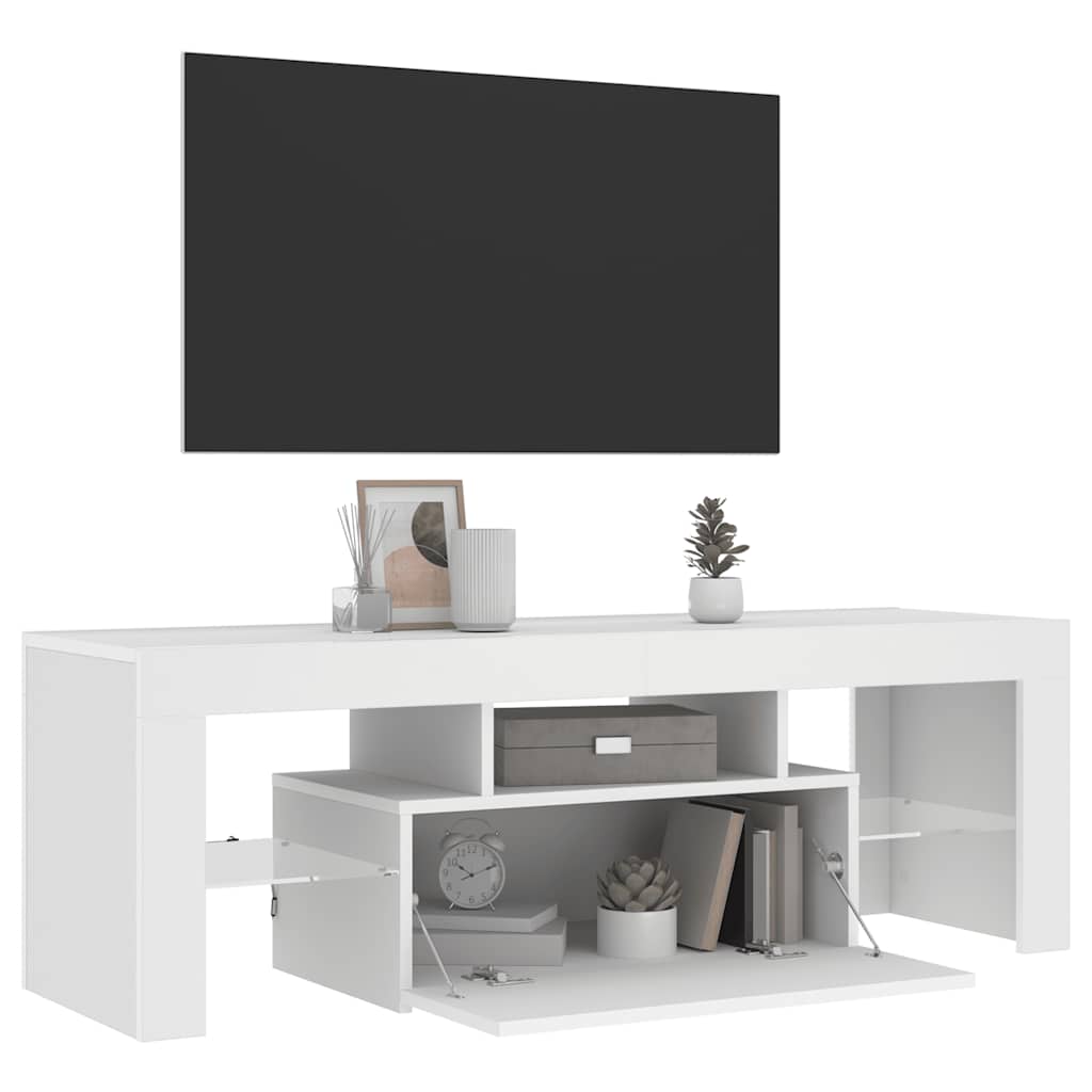 vidaXL Έπιπλο Τηλεόρασης με LED Λευκό 120x30x40 εκ.