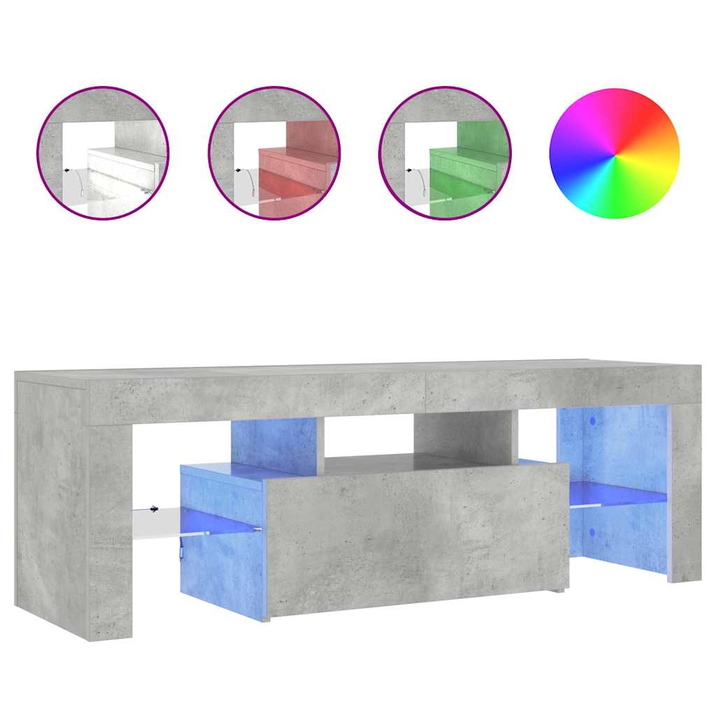 vidaXL Έπιπλο Τηλεόρασης με LED Γκρι Σκυροδέματος 120 x 35 x 40 εκ.