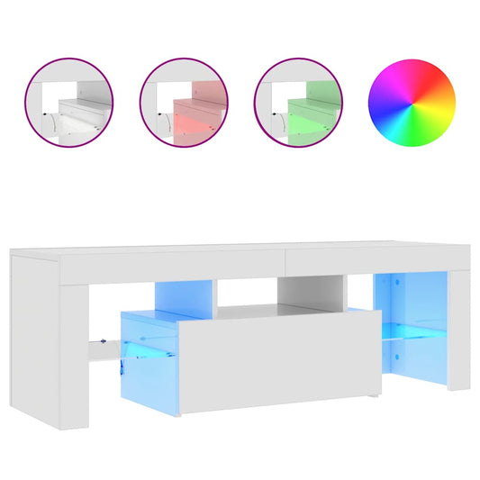 vidaXL Έπιπλο Τηλεόρασης με LED Γυαλιστερό Λευκό 120 x 35 x 40 εκ.