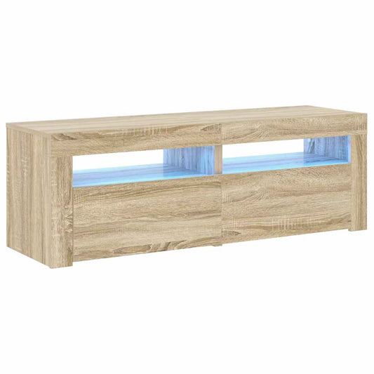 vidaXL Έπιπλο Τηλεόρασης με LED Sonoma Δρυς 120x35x40 εκ.