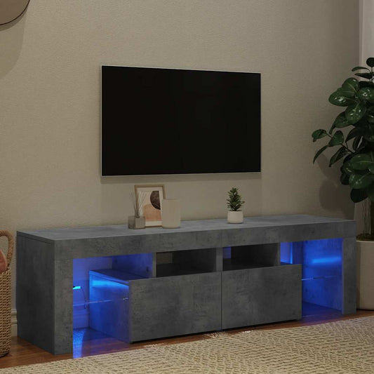 vidaXL Έπιπλο Τηλεόρασης με LED Γκρι Σκυρ. 140 x 36,5 x 40 εκ.