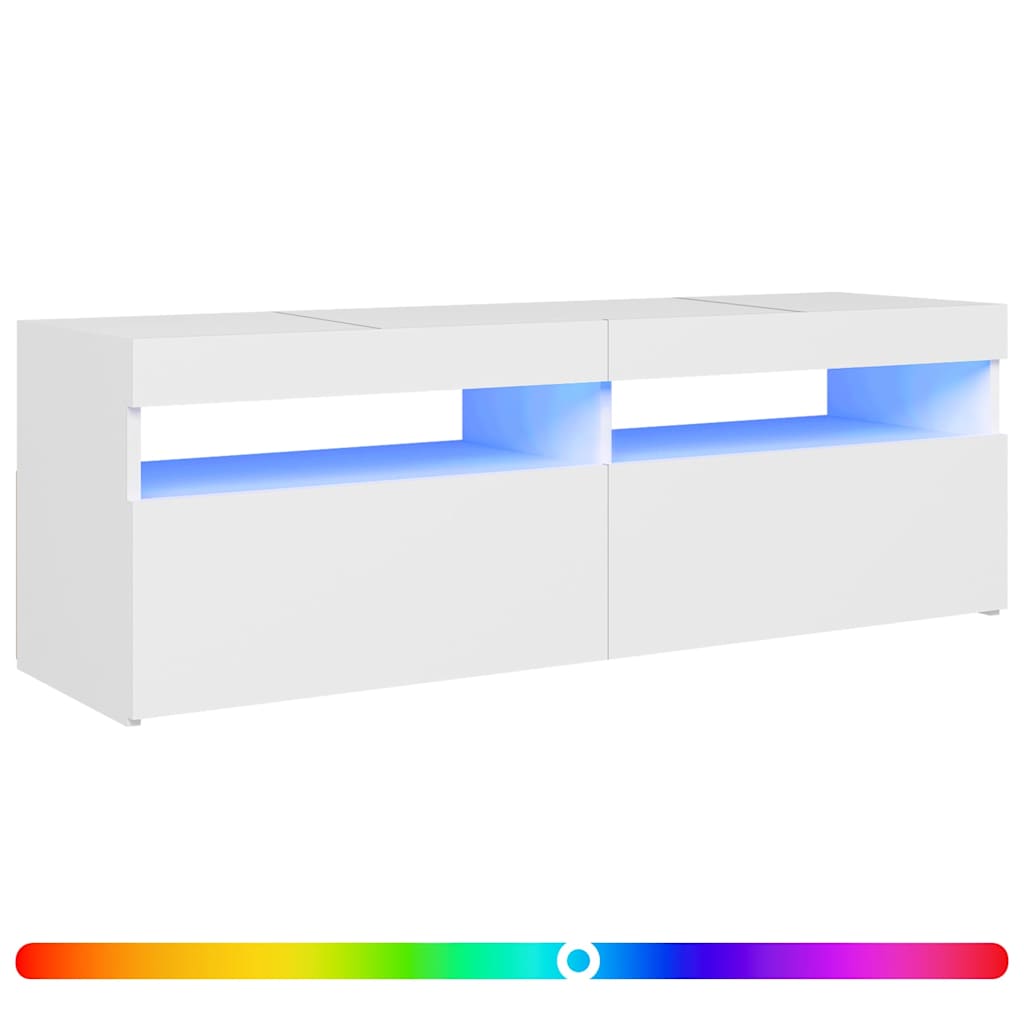 vidaXL Έπιπλο Τηλεόρασης με LED Καφέ Λευκό 120x30x50 εκ.