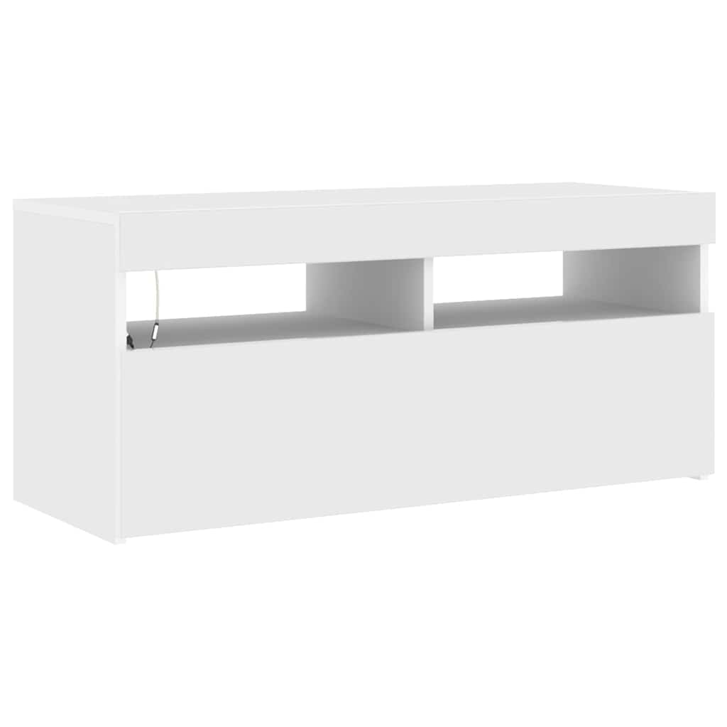 vidaXL Έπιπλο Τηλεόρασης με LED Λευκό 90 x 35 x 40 εκ.
