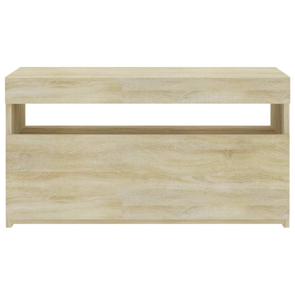 vidaXL Έπιπλο Τηλεόρασης με LED Sonoma Δρυς 75 x 35 x 40 εκ.