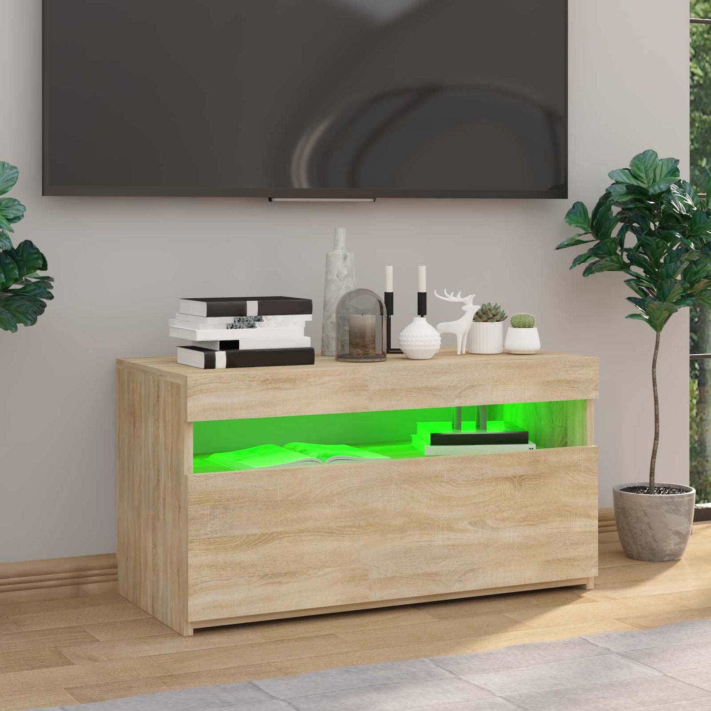 vidaXL Έπιπλο Τηλεόρασης με LED Sonoma Δρυς 75 x 35 x 40 εκ.
