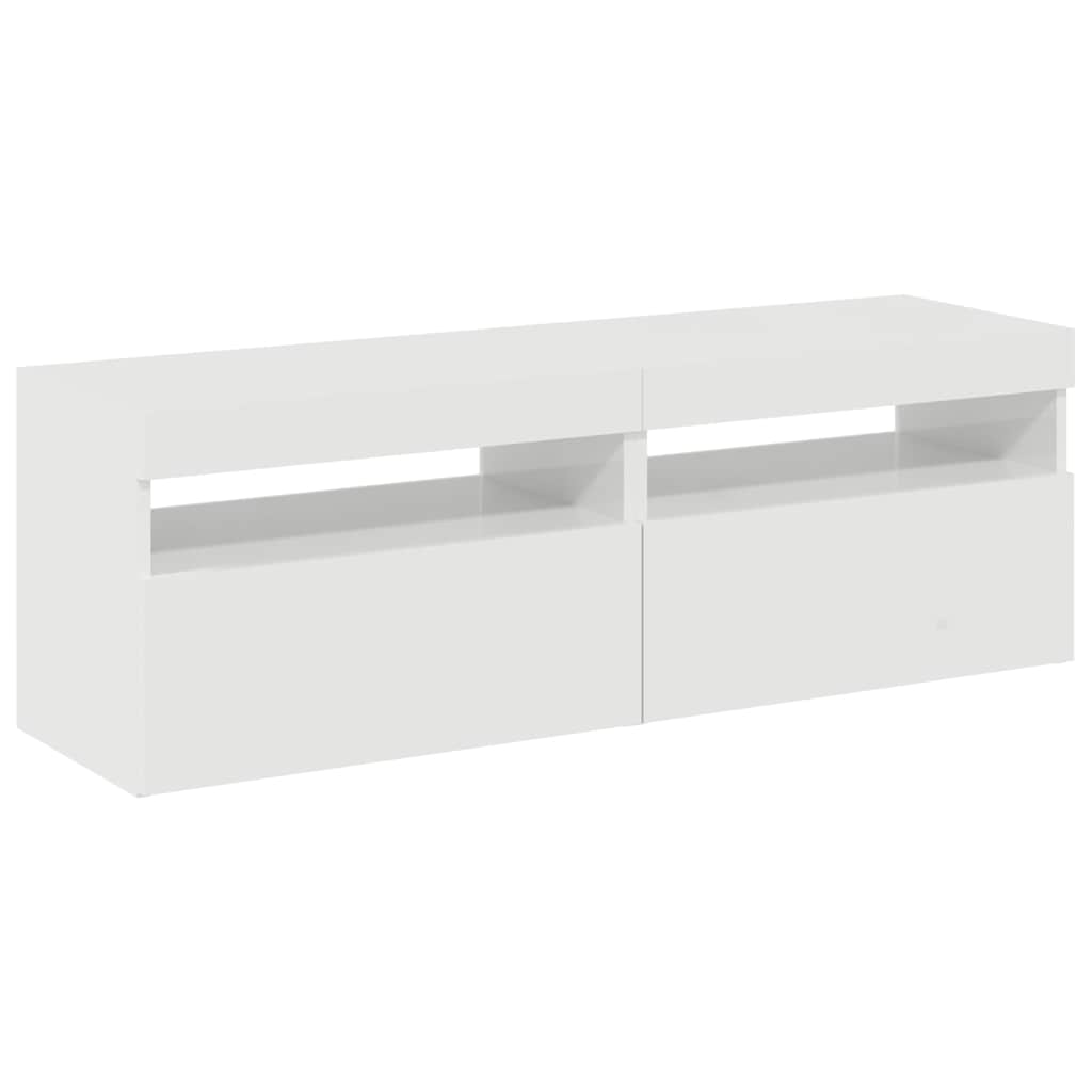 vidaXL Έπιπλα Τηλεόρασης με LED 2 τεμ. Γυαλιστερό Λευκό 60x35x40 εκ.