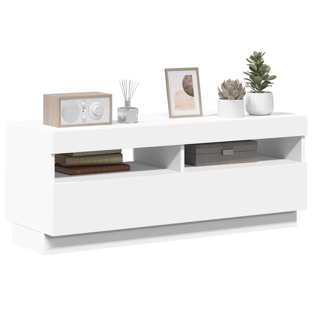 vidaXL Έπιπλο Τηλεόρασης με LED Λευκό 100 x 35 x 40 εκ.