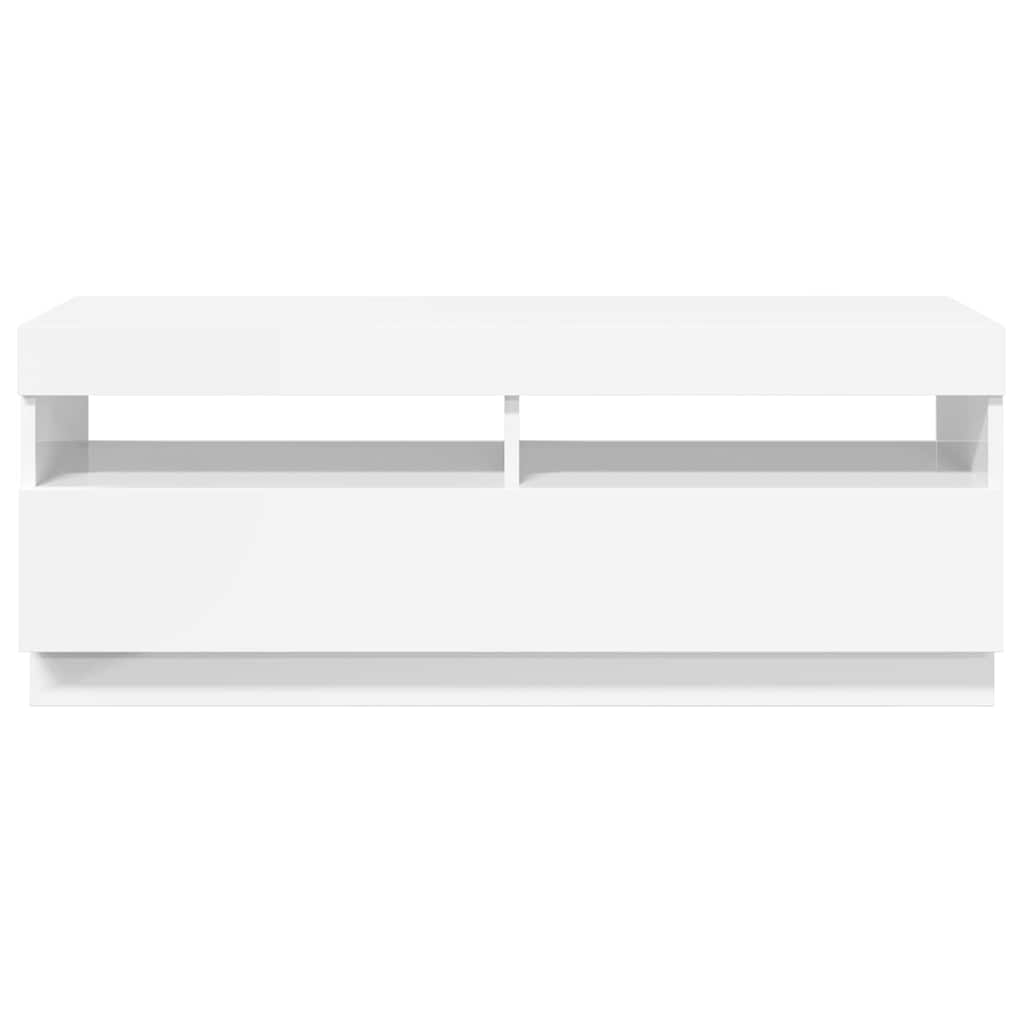 vidaXL Έπιπλο Τηλεόρασης με LED Γυαλιστερό Άσπρο 100 x 35 x 40 εκ.