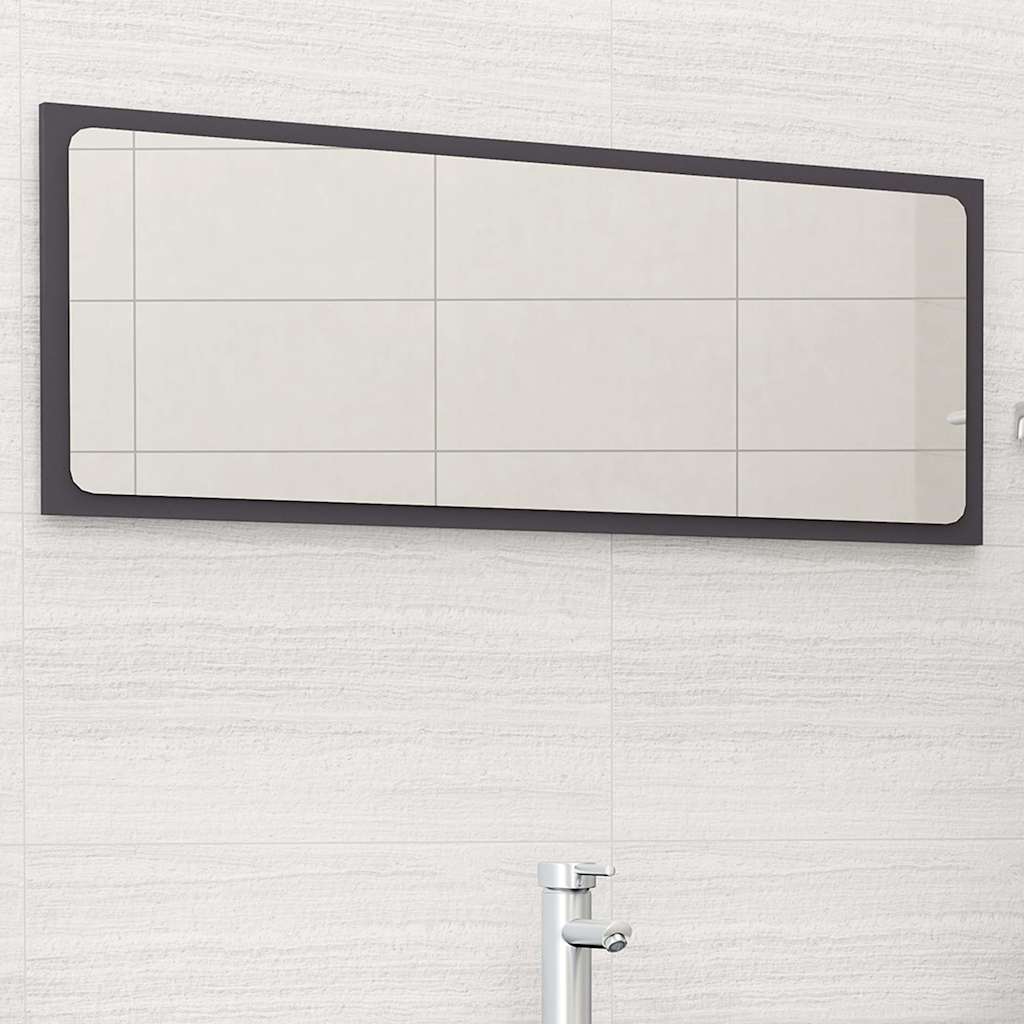 vidaXL Καθρέφτης Μπάνιου Γκρι 100 x 1,5 x 37 εκ. από Μοριοσανίδα