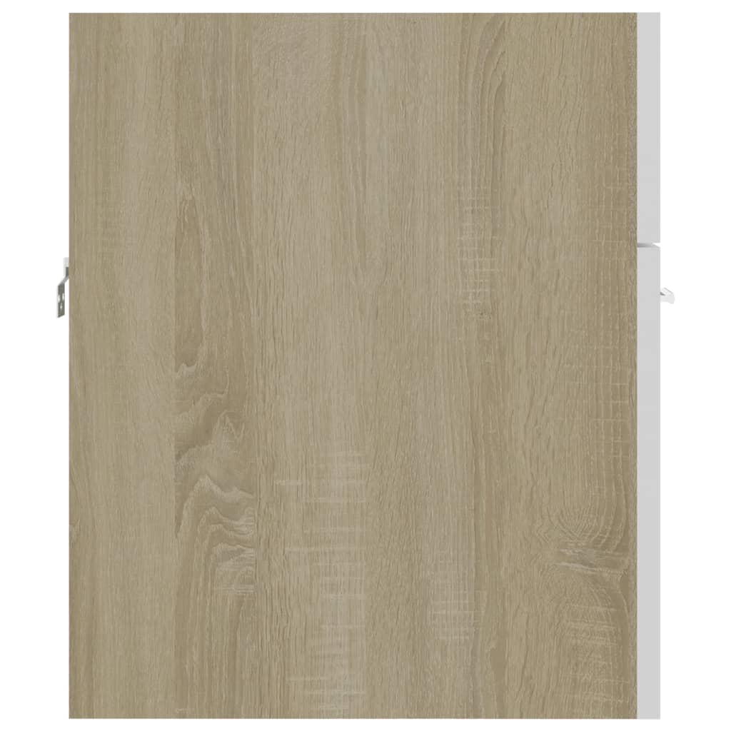 vidaXL Ντουλάπι Νιπτήρα Λευκό/Sonoma Δρυς 41x38,5x46 εκ από Επεξ. Ξύλο
