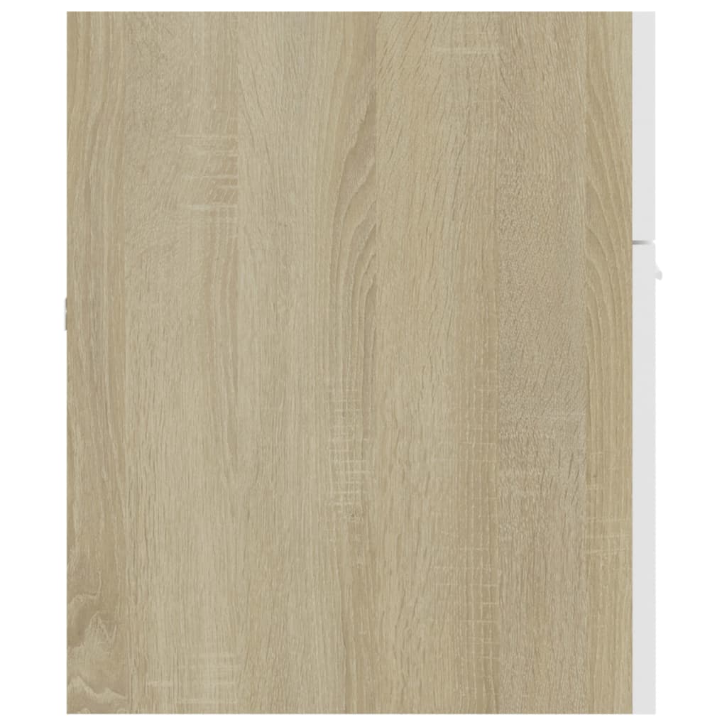 vidaXL Ντουλάπι Νιπτήρα Λευκό/Sonoma Δρυς 100x38,5x46 εκ. Επεξ. Ξύλο